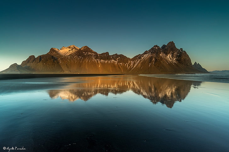 скална планина, Agnès Perrodon, природа, 500px, пейзаж, Vestrahorn, Исландия, HD тапет