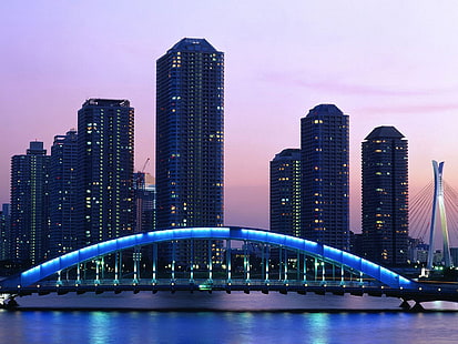 Luftbild von blauen Gebäuden, Tokio, Stadtbild, Japan, HD-Hintergrundbild HD wallpaper