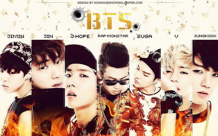 BTS poster, BTS, K-pop, V bts, Rap Monster, Suga, Jungkook, J - Hope, Jimin, Jin bts, HD wallpaper