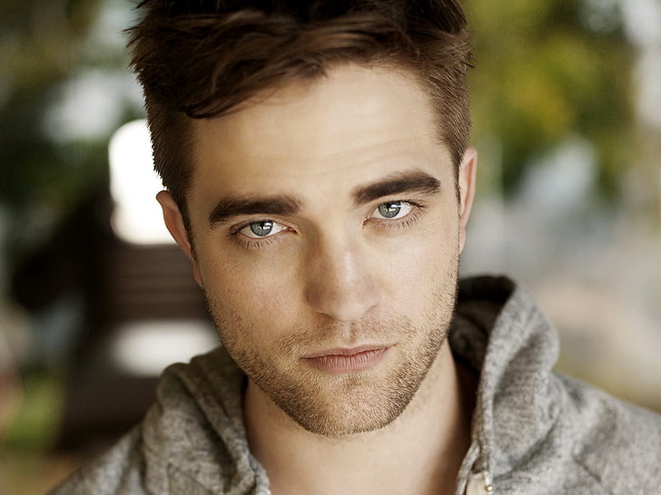 Robert Pattinson, Robert Pattinson, skådespelare, ansikte, blick, borst, HD tapet