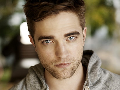 Robert Pattinson, Robert Pattinson, skådespelare, ansikte, blick, borst, HD tapet HD wallpaper