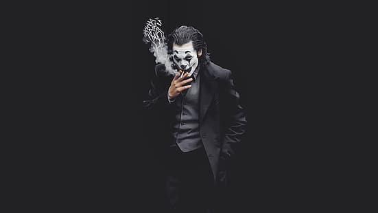 Joker, svart, vit, cigaretter, rökning, Joaquin Phoenix, HD tapet HD wallpaper