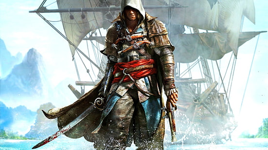 Assassin's Creed тапет, Assassin's Creed: Черен флаг, видео игри, HD тапет HD wallpaper