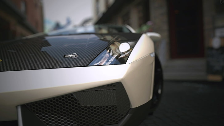 รถสปอร์ตสีขาวและสีดำรถ Lamborghini, วอลล์เปเปอร์ HD