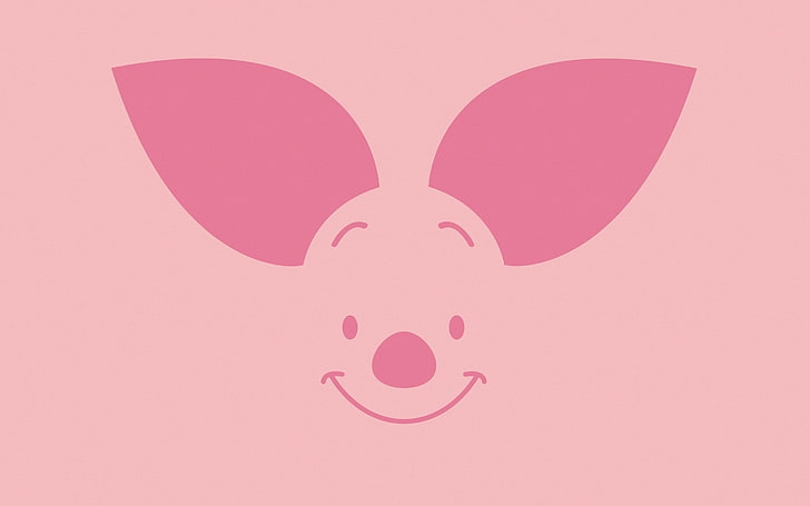Winnie the Pooh Piglet wallpaper, face, snout, smile, nose, ears, eyes, HD wallpaper
