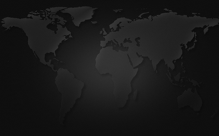 черна и сива карта на света, карта на света, HD тапет