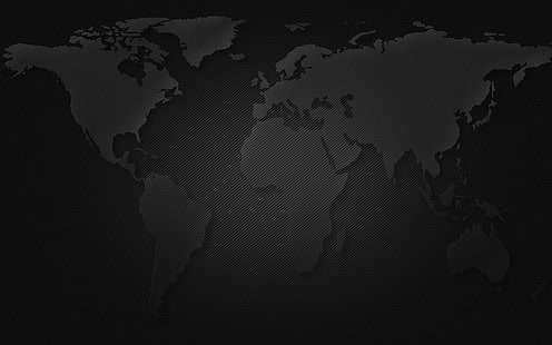 черна и сива карта на света, карта на света, HD тапет HD wallpaper