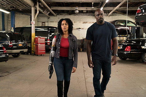 Mike Colter, Luke Cage, Simone Missick, Misty Knight, HD tapet HD wallpaper
