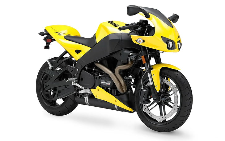 Мотоцикл, Желтый, Buell xb12r, HD обои