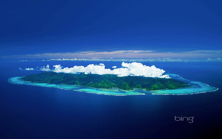 Le meilleur du meilleur de Bing - Clouds Isl, island, bing, windows7theme, clouds, 3d and abstract, Fond d'écran HD