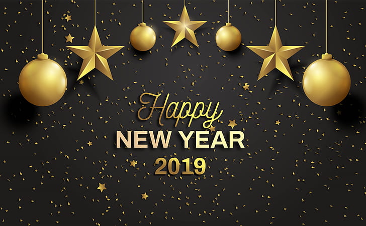 Fondo, fiesta, negro, año nuevo, 2019, Fondo de pantalla HD |  Wallpaperbetter