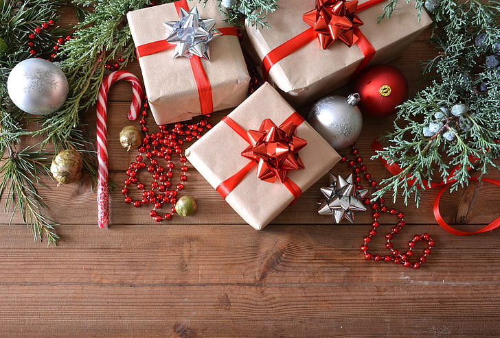 bolas, decoração, ramos, férias, brinquedos, conselho de administração, ano novo, natal, fita, presentes, miçangas, doces, agulhas, caixa, decoração, zimbro, HD papel de parede