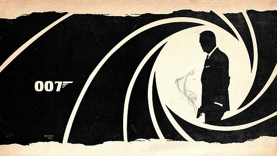 Джеймс Бонд 007 Силуэт HD, фильмы, силуэт, Джеймс, Бонд, 007, HD обои HD wallpaper