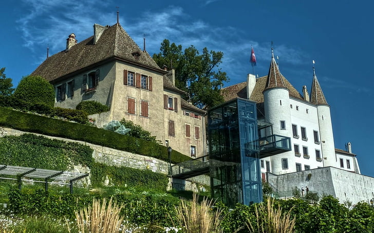 arquitetura, castillo, ginebra, suiza, HD papel de parede