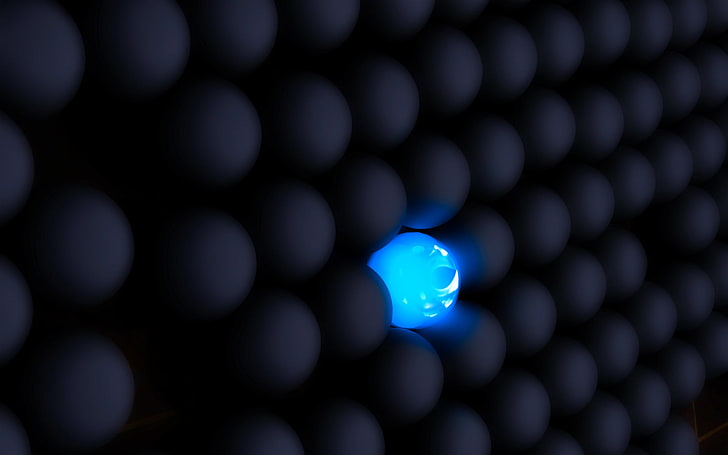 Bola azul, mármore azul, 3D, azul, bola, HD papel de parede