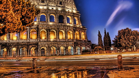 brun Colosseum, colosseum, rom, italien, ruiner, hdr, HD tapet HD wallpaper