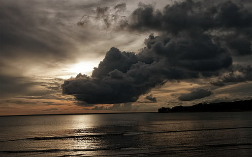 Nimbuswolken, Wolken, Meer, HD-Hintergrundbild HD wallpaper