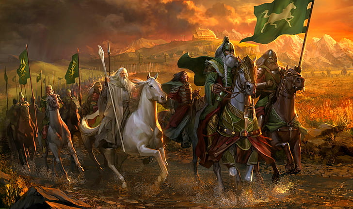 Cavalo, O Senhor Dos Anéis, Rohan, Rohirrim, Gandalf The White, HD papel de parede