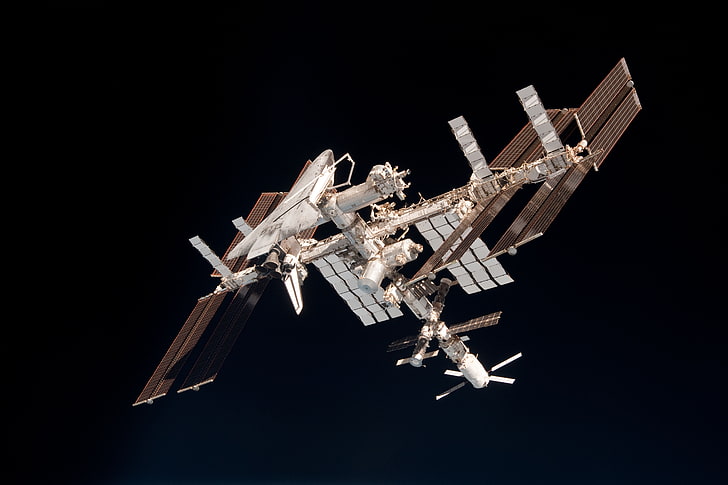 ruang, satelit, ISS, docking, pesawat ulang-alik, Wallpaper HD
