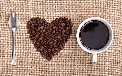 화이트 세라믹 찻잔, 커피, 음료, 사랑, HD 배경 화면 HD wallpaper