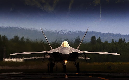 gray fighter plane, aircraft, F22-Raptor, military aircraft, HD wallpaper HD wallpaper
