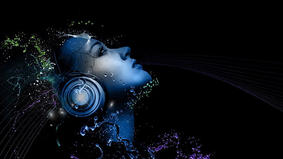 headphones music 1280x800  Entertainment Music HD Art , Music, headphones, HD wallpaper HD wallpaper
