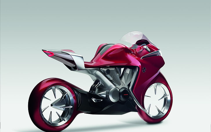 pink sports bike, Motorcycle, Honda, prototype, bike, the wonder wheel, HD wallpaper