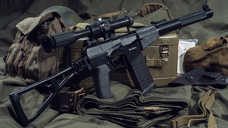 weapon, gun, firearm, assault rifle, rifle, as val, HD wallpaper