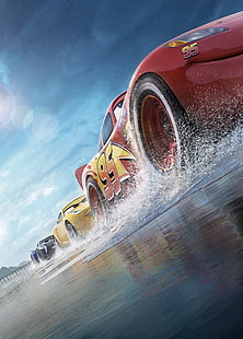 Lightning McQueen skärmsläckare, Cars 3, Animation, Pixar, 4K, HD tapet HD wallpaper