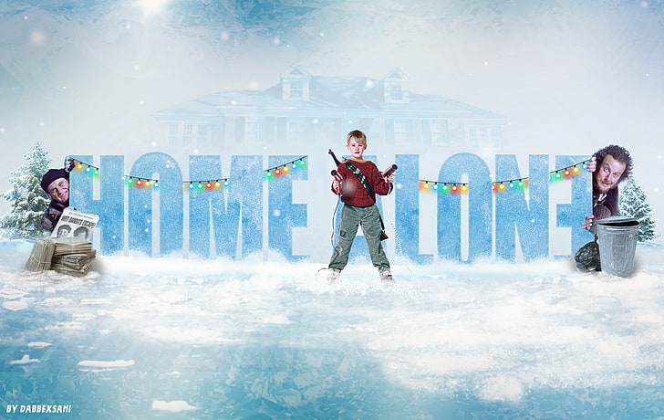 Film da soli, a casa da solo, Natale, inverno, ghiaccio, Sfondo HD