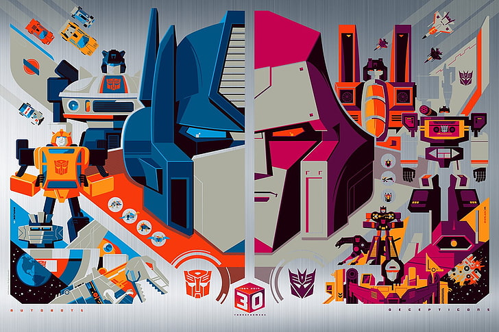 Seni klip Optimus Prime, Transformers, Optimus Prime, Megatron, Wallpaper HD