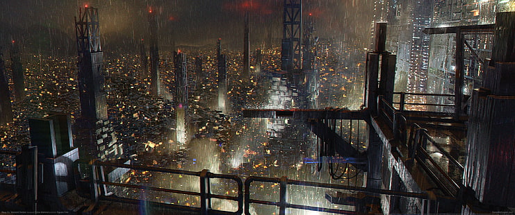videogiochi, ultrawide, ultra-wide, Deus Ex: Mankind Divided, cyberpunk, Video Game Art, Deus Ex, Sfondo HD HD wallpaper