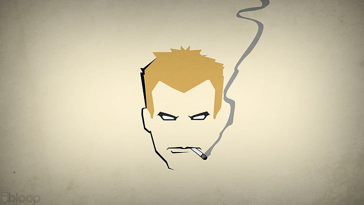 smoking man illustration, DC Comics, hero, Hellblazer, Blo0p, HD wallpaper