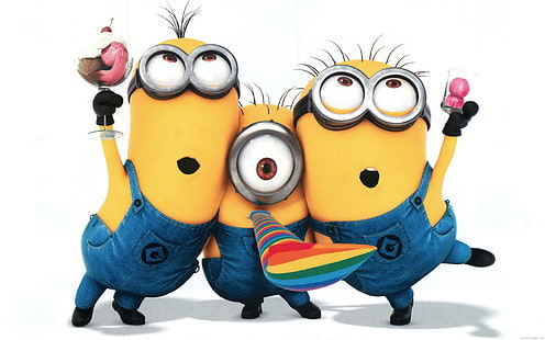 Happy Minions Party, Steve Stuart Minions, Minion, verabscheuungswürdig, Cartoon, Film, Party, HD-Hintergrundbild HD wallpaper