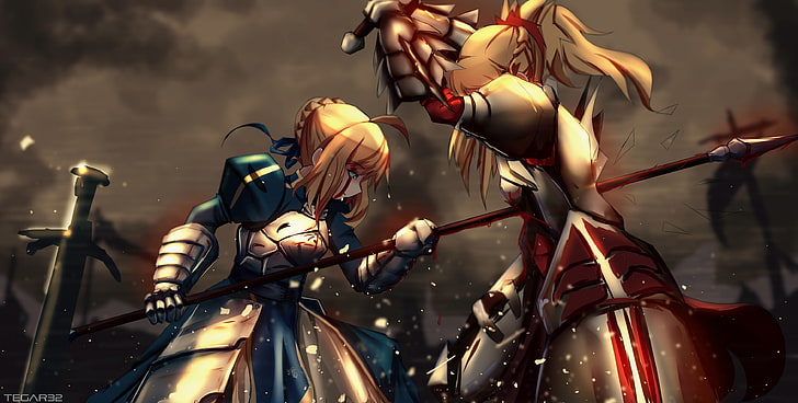 Saber of Red, chicas anime, Fate Series, FateApocrypha, Mordred (FateApocrypha), Saber, FateStay Night, Fondo de pantalla HD