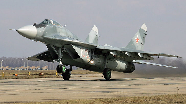 灰色と白の戦闘機、MiG-29、支点、OKB MiG、光最前線戦闘機、製品9-12、 HDデスクトップの壁紙