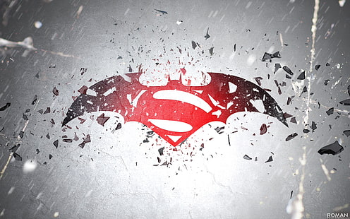 Батман срещу Супермен Страхотно лого, логото на Батман на Супермен, Батман срещу Супермен, HD тапет HD wallpaper