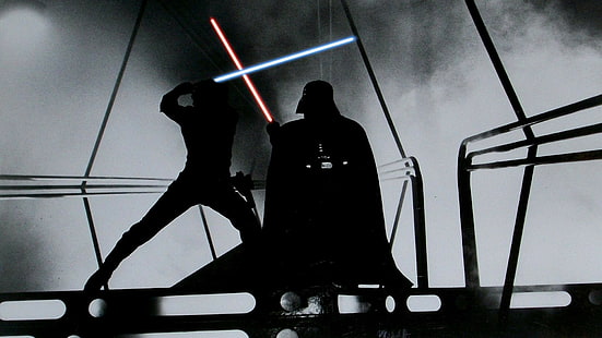 Darth Vader, Luke Skywalker, Guerra nas Estrelas, sabre de luz, HD papel de parede HD wallpaper