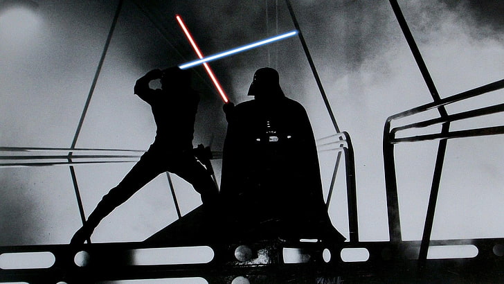Star Wars, lightsaber, Darth Vader, Luke Skywalker, HD wallpaper