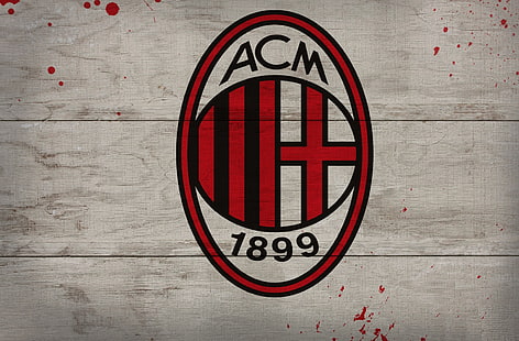 Logo AC Milan Football Club, logo ACM rosso e nero 1899, sport, calcio, logo, italiano, club, Sfondo HD HD wallpaper