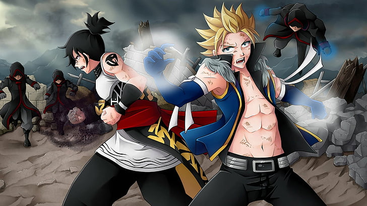 Anime, Fairy Tail, Rogue Cheney, Sting Eucliffe, HD wallpaper