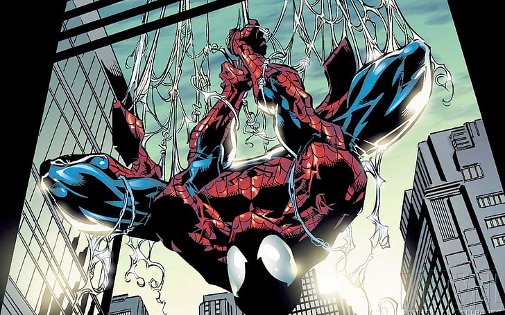 Marvel Spider-Man digitale Tapete, Marvel Comics, Spider-Man, verkehrt herum, Comics, HD-Hintergrundbild