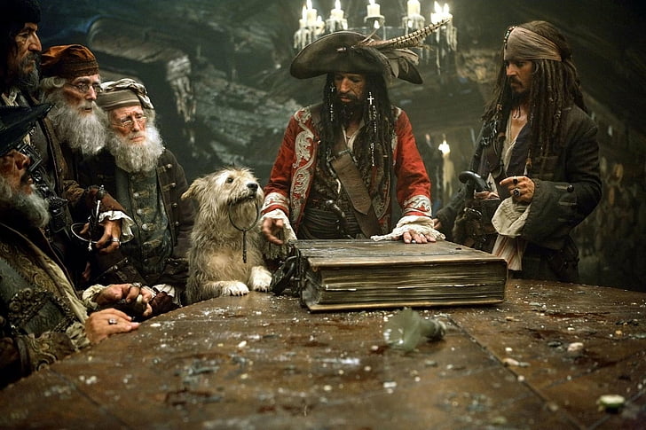 Pirates of the Caribbean, Pirates of the Caribbean: At World's End, Jack Sparrow, Johnny Depp, Keith Richards, Teague Sparrow, HD tapet
