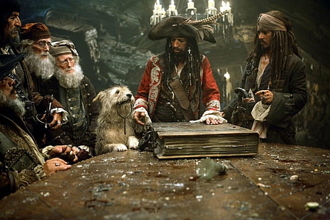 Pirates Of The Caribbean, Pirates Of The Caribbean: At World's End, Jack Sparrow, Johnny Depp, Keith Richards, Teague Sparrow, HD wallpaper HD wallpaper