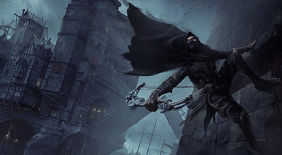 Thief Game 2014, man with cloak and archer game wallpaper, Games, Thief, Game, 2014, HD wallpaper HD wallpaper