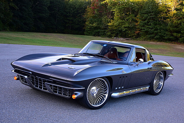 1966, auto, automobile, auto, chevrolet, corvette, personalizzato, caldo, hotrod, asta, streetrod, veicolo, Sfondo HD