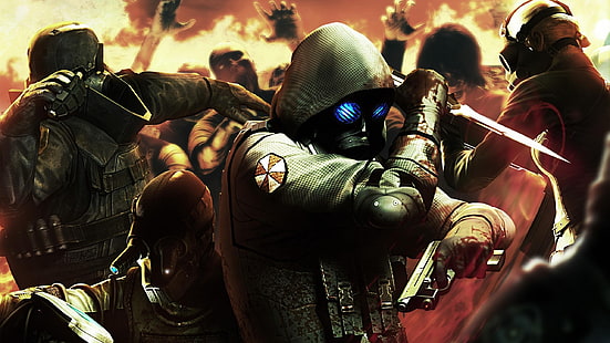 papel de parede jogo de soldado, Resident Evil, faca, vetor (personagem), metralhadora, videogames, arte digital, arma, HD papel de parede HD wallpaper