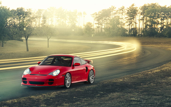 Porsche 911 GT2 rotes Auto, rote Porsche Carrera, Porsche, Rot, Auto, HD-Hintergrundbild