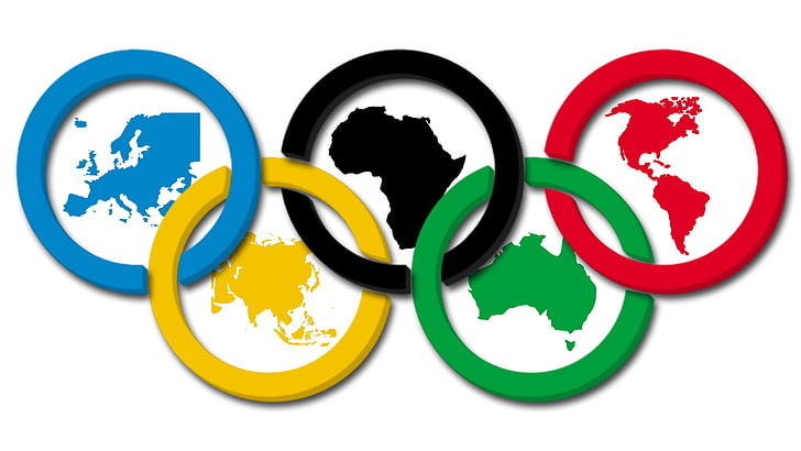 Olympics logo illustration, Russia, Brazil, Olympics, Rio, 2016, HD wallpaper