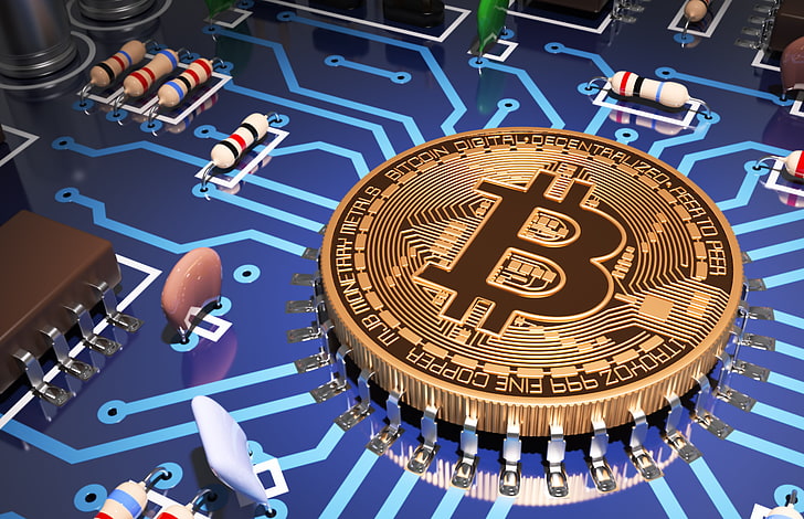 bitcoin, cash, coins, computer, digital, internet, money, technics, technology, HD wallpaper
